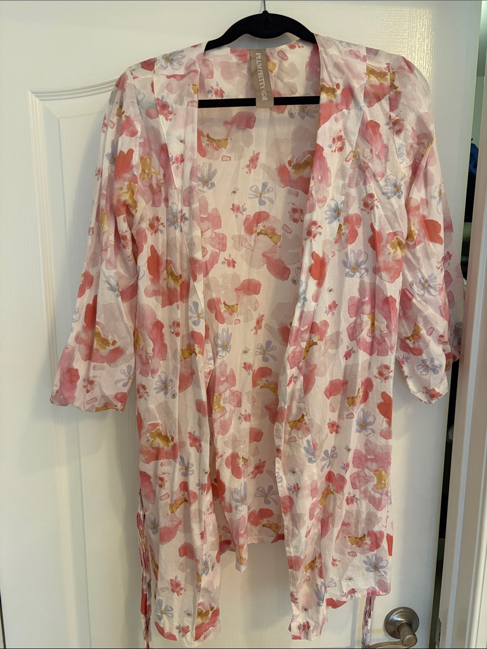 Plum pretty sugar Pink Floral Open-Front Kimono